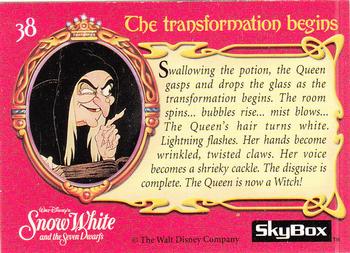 1993 SkyBox Snow White and the Seven Dwarfs #38 The transformation begins Back