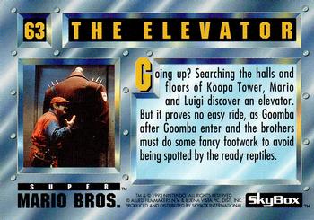 1993 SkyBox Super Mario Bros. #63 The Elevator Back