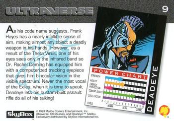 1993 SkyBox Ultraverse #9 Deadeye Back