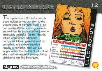 1993 SkyBox Ultraverse #12 Electrocute Back