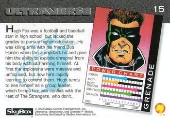 1993 SkyBox Ultraverse #15 Grenade Back