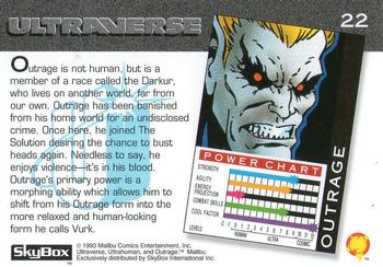 1993 SkyBox Ultraverse #22 Outrage Back