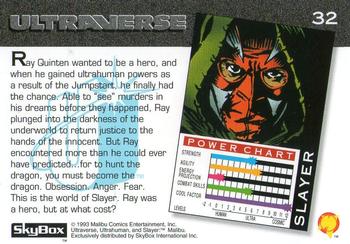 1993 SkyBox Ultraverse #32 Slayer Back
