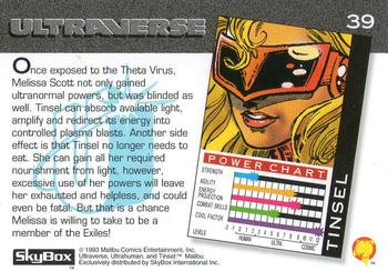 1993 SkyBox Ultraverse #39 Tinsel Back