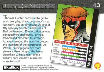 1993 SkyBox Ultraverse #43 Wrath Back