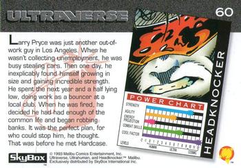 1993 SkyBox Ultraverse #60 Headknocker Back