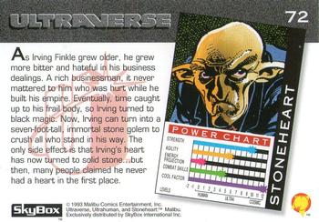 1993 SkyBox Ultraverse #72 Stoneheart Back