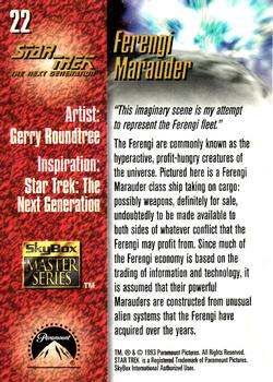 1993 SkyBox Star Trek Master Series #22 Ferengi Marauder Back