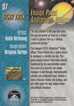 1993 SkyBox Star Trek Master Series #07 Ensign Pavel Andreivich Chekov Back