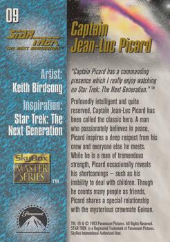 1993 SkyBox Star Trek Master Series #09 Captain Jean-Luc Picard Back