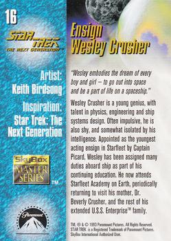 1993 SkyBox Star Trek Master Series #16 Ensign Wesley Crusher Back