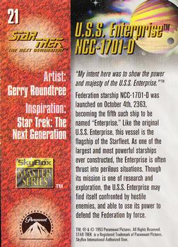 1993 SkyBox Star Trek Master Series #21 U.S.S. Enterprise  NCC-1701-D Back
