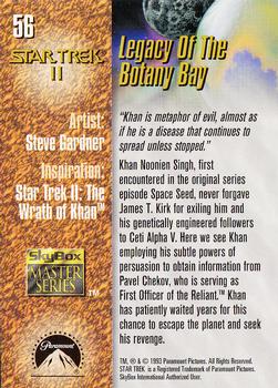 1993 SkyBox Star Trek Master Series #56 Legacy of the Botany Bay Back