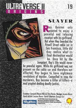 1994 SkyBox Ultraverse II #19 Slayer Back