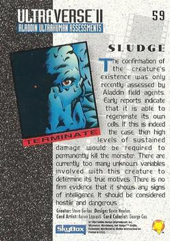 1994 SkyBox Ultraverse II #59 Sludge Back