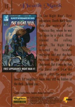 1994 SkyBox Ultraverse Master #15 Death Mask Back