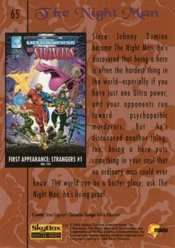 1994 SkyBox Ultraverse Master #65 The Night Man Back