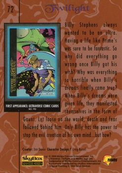 1994 SkyBox Ultraverse Master #72 Twilight Back