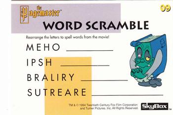 1994 Skybox Pagemaster #9 Word Scramble Back