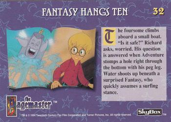 1994 Skybox Pagemaster #32 Fantasy Hangs Ten Back