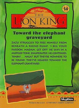 1994 SkyBox The Lion King Series 1 & 2 #14 Toward the elephant graveyard Back