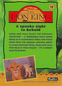 1994 SkyBox The Lion King Series 1 & 2 #15 A spooky sight to behold Back