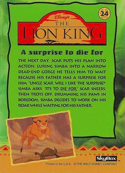 1994 SkyBox The Lion King Series 1 & 2 #24 A surprise to die for Back
