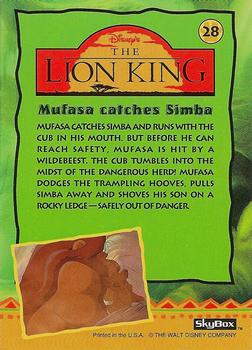 1994 SkyBox The Lion King Series 1 & 2 #28 Mufasa catches Simba Back