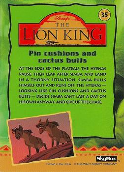 1994 SkyBox The Lion King Series 1 & 2 #35 Pin cushions and cactuss butts Back