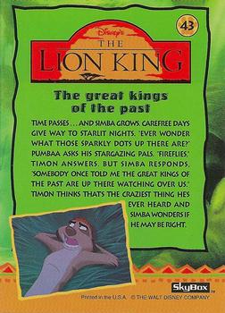 1994 SkyBox The Lion King Series 1 & 2 #43 The great kings of the past Back