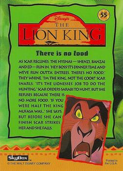 1994 SkyBox The Lion King Series 1 & 2 #55 There is no food Back