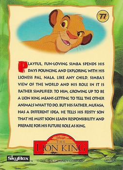 1994 SkyBox The Lion King Series 1 & 2 #77 The Circle of Life - Childhood Back