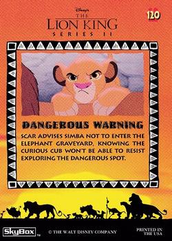 1994 SkyBox The Lion King Series 1 & 2 #120 Dangerous Warning Back