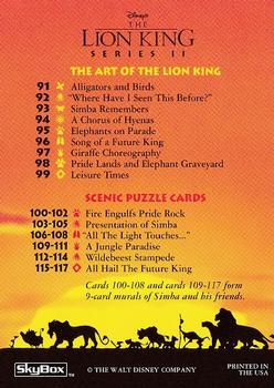 1994 SkyBox The Lion King Series 1 & 2 #169 Checklist A Front