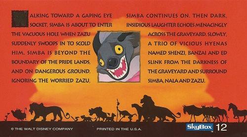 1994 SkyBox The Lion King Widevision #12 Walking toward a gaping eye socket, Simba is Back