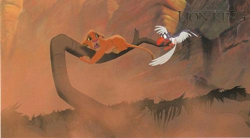 1994 SkyBox The Lion King Widevision #21 Panic-stricken, Simba desperately scrambles for Front