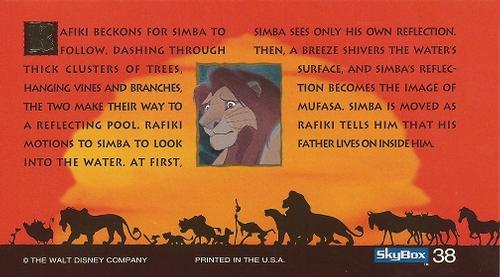 1994 SkyBox The Lion King Widevision #38 Rafiki beckons for Simba to follow.  Dashing through Back