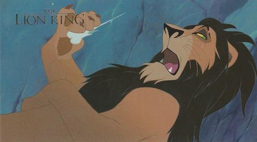 1994 SkyBox The Lion King Widevision #41 Never suspecting that Simba was still alive, Scar Front