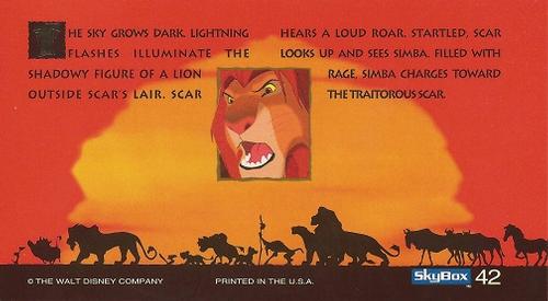 1994 SkyBox The Lion King Widevision #42 The sky grows dark.  Lightning flashes illuminate Back