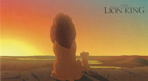 1994 SkyBox The Lion King Widevision #6 Time passes...the little infant Simba grows into a Front