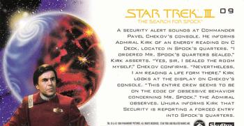 1994 SkyBox Star Trek III The Search for Spock Cinema Collection #09 Unauthorized Entry Back