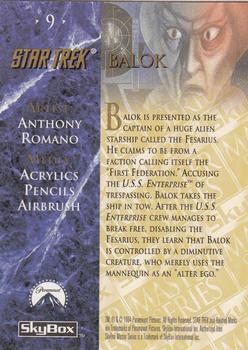 1994 SkyBox Star Trek Master Series #9 Balok Back