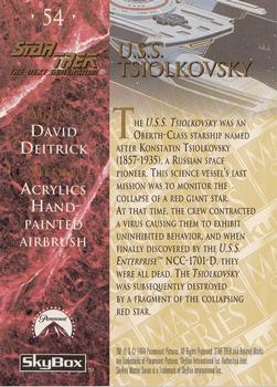 1994 SkyBox Star Trek Master Series #54 U.S.S. Tsiolkovsky Back