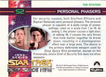 1993 SkyBox Star Trek: Deep Space Nine #S2 Personal Phasers Back