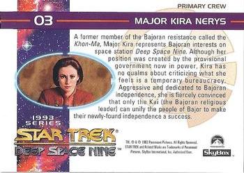 1993 SkyBox Star Trek: Deep Space Nine #3 Major Kira Nerys Back