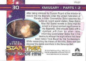 1993 SkyBox Star Trek: Deep Space Nine #30 Emissary - Parts 1-2 Back