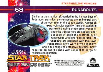 1993 SkyBox Star Trek: Deep Space Nine #68 Runabouts Back