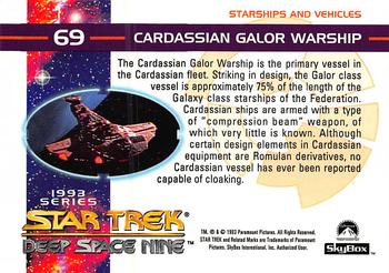 1993 SkyBox Star Trek: Deep Space Nine #69 Cardassian Galor Warship Back