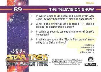 1993 SkyBox Star Trek: Deep Space Nine #89 The Television Show Back