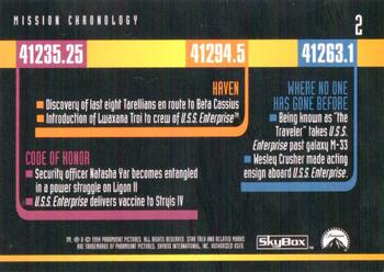 1994 SkyBox Star Trek: The Next Generation Season 1 #2 Mission Chronology Back